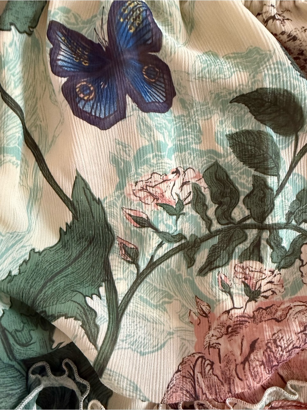 Maeve Anthropologie Floral Butterfly Maxi Dress Size 0P - Picture 3 of 5